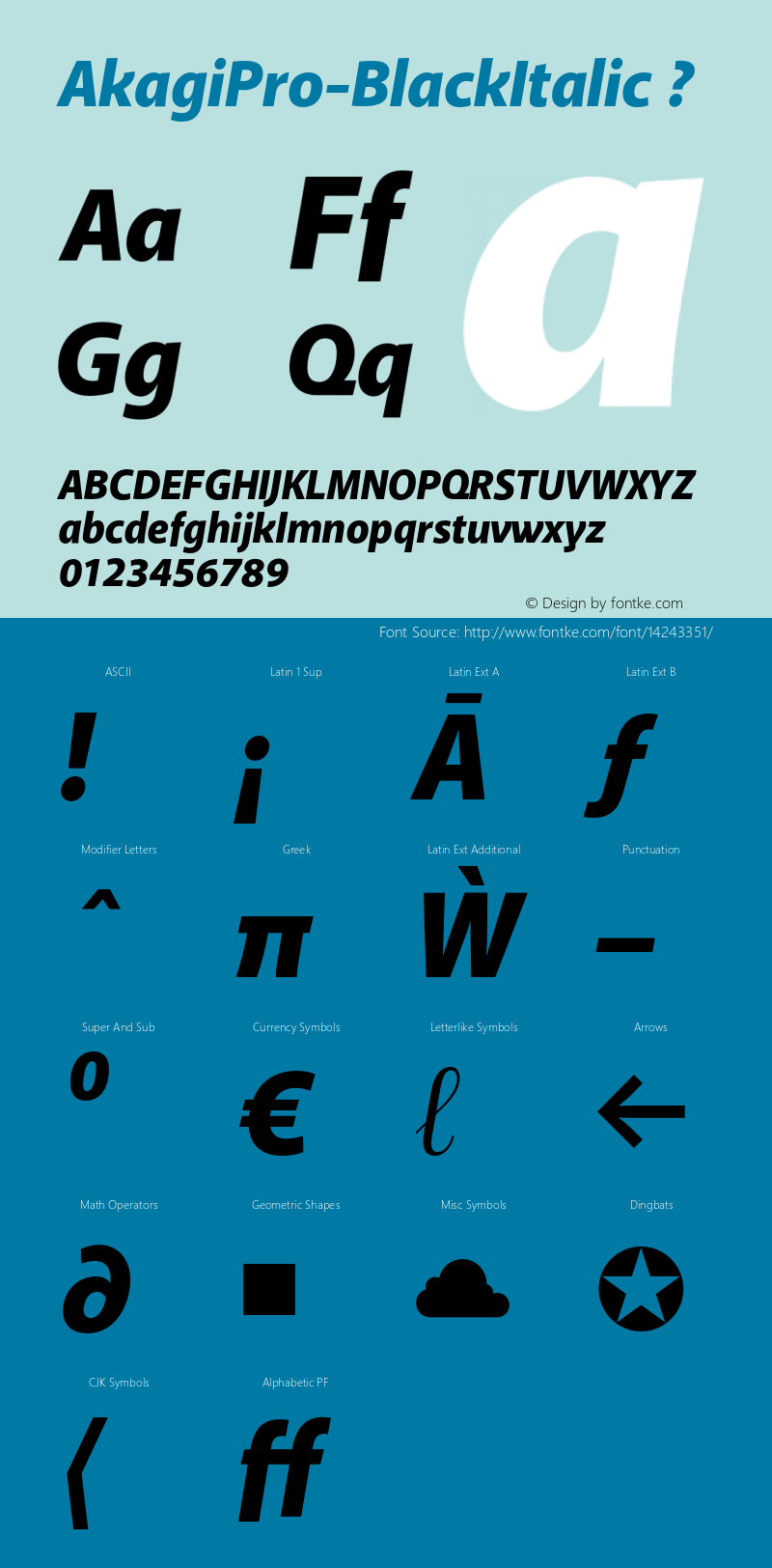 AkagiPro-BlackItalic ? Version 2.000;com.myfonts.positype.akagi-pro.black-italic.wfkit2.3D3P图片样张