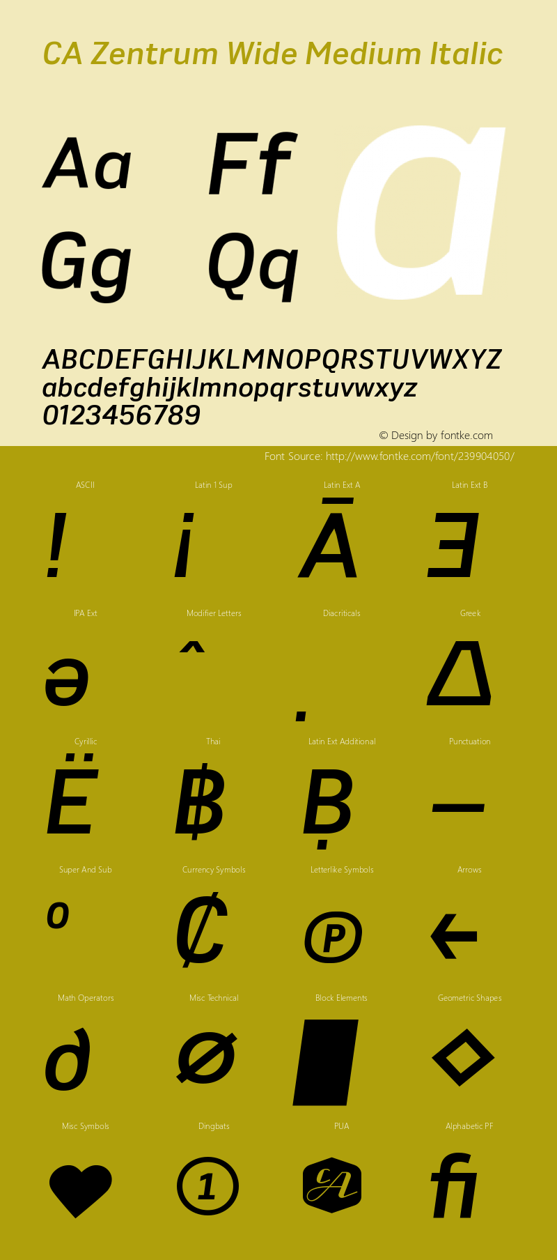 CA Zentrum Wide Medium Italic Version 1.012图片样张