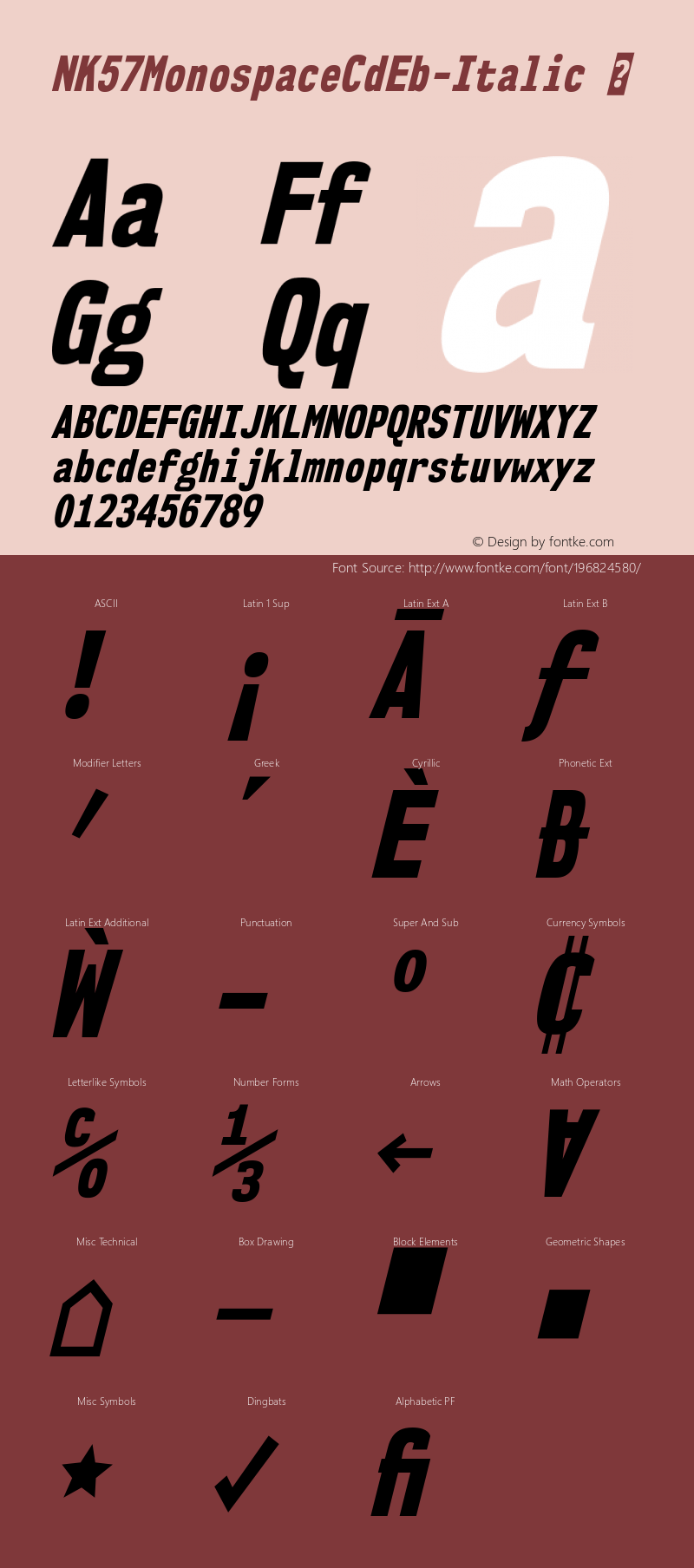 ☞NK57MonospaceCdEb-Italic Version 1.000;com.myfonts.easy.typodermic.nk57-monospace.cond-extrabold-italic.wfkit2.version.4sfe图片样张