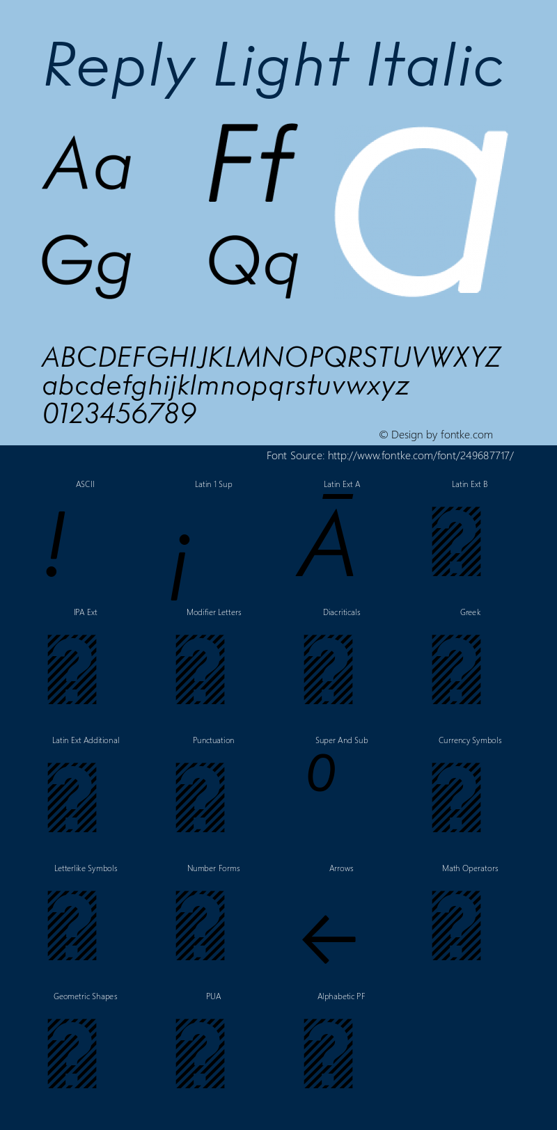 Reply Light Italic Version 1.001; build 0003图片样张