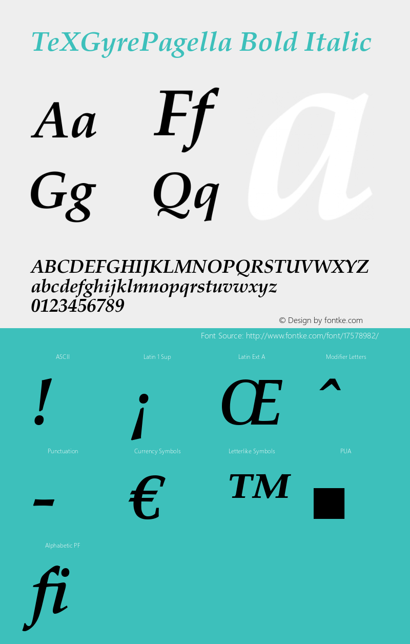 TeXGyrePagella Bold Italic Version 1.103;PS 1.103;hotconv 1.0.49;makeotf.lib2.0.14853图片样张