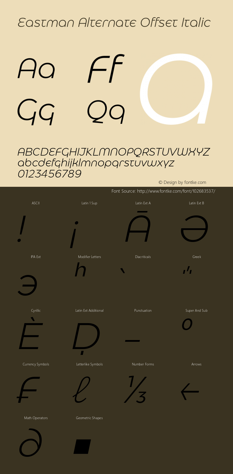 Eastman Alternate Offset Italic 1.001图片样张