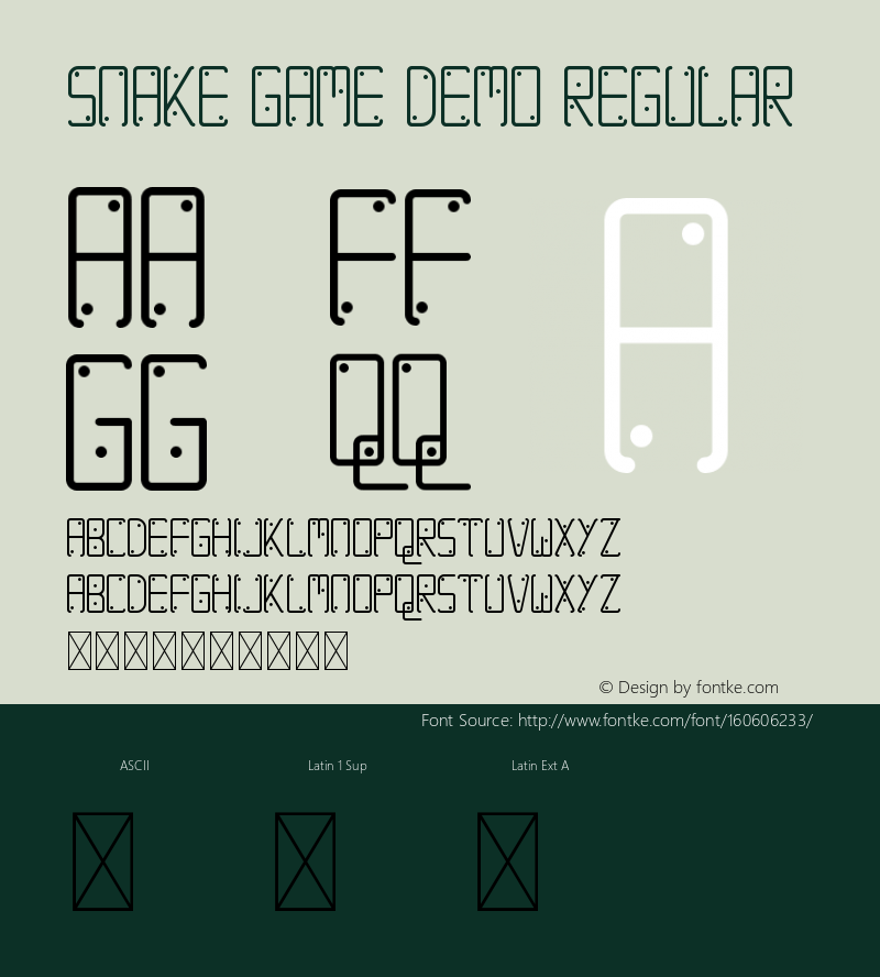 Snake Game Demo Version 1.002;Fontself Maker 3.5.4图片样张