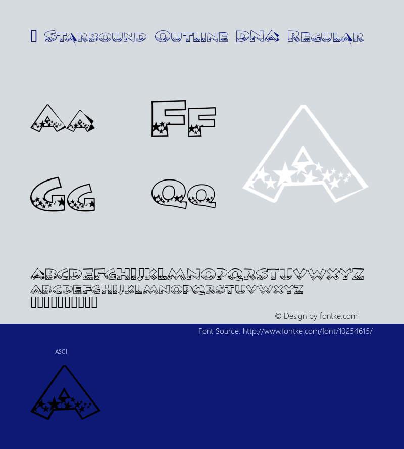 5 Starbound Outline DNA Regular Macromedia Fontographer 4.1 11/15/2001图片样张