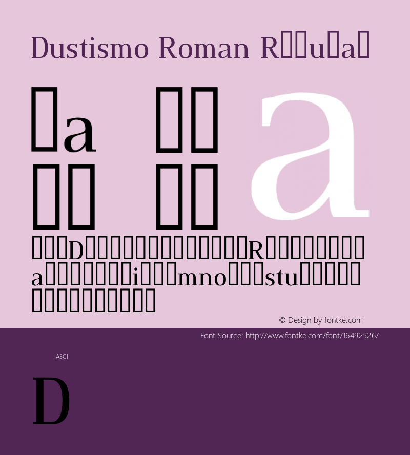 Dustismo Roman Regular Version 1.93 2003图片样张