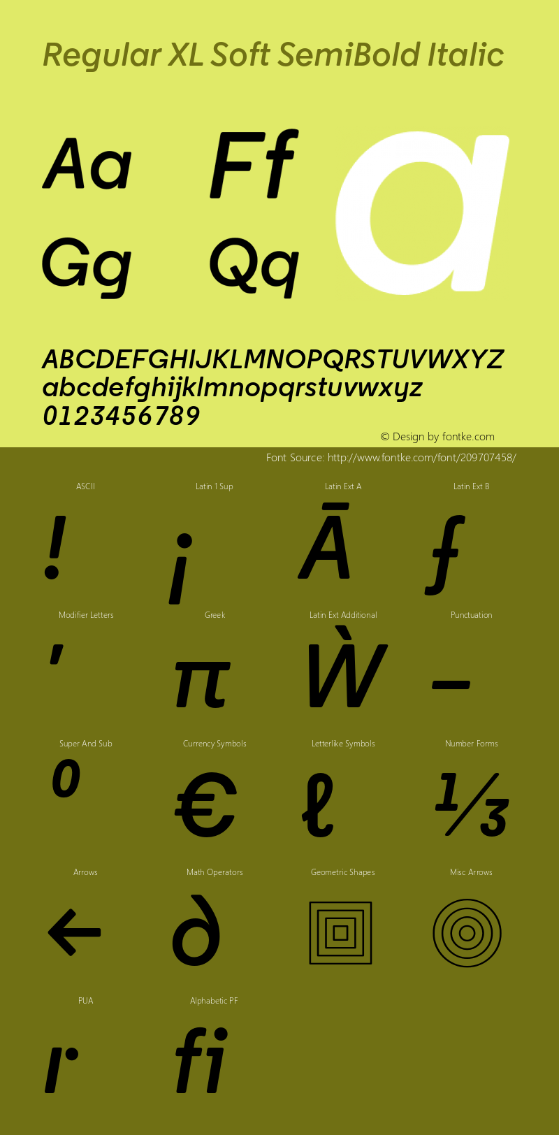 Regular XL Soft SemiBold Italic Version 1.002图片样张