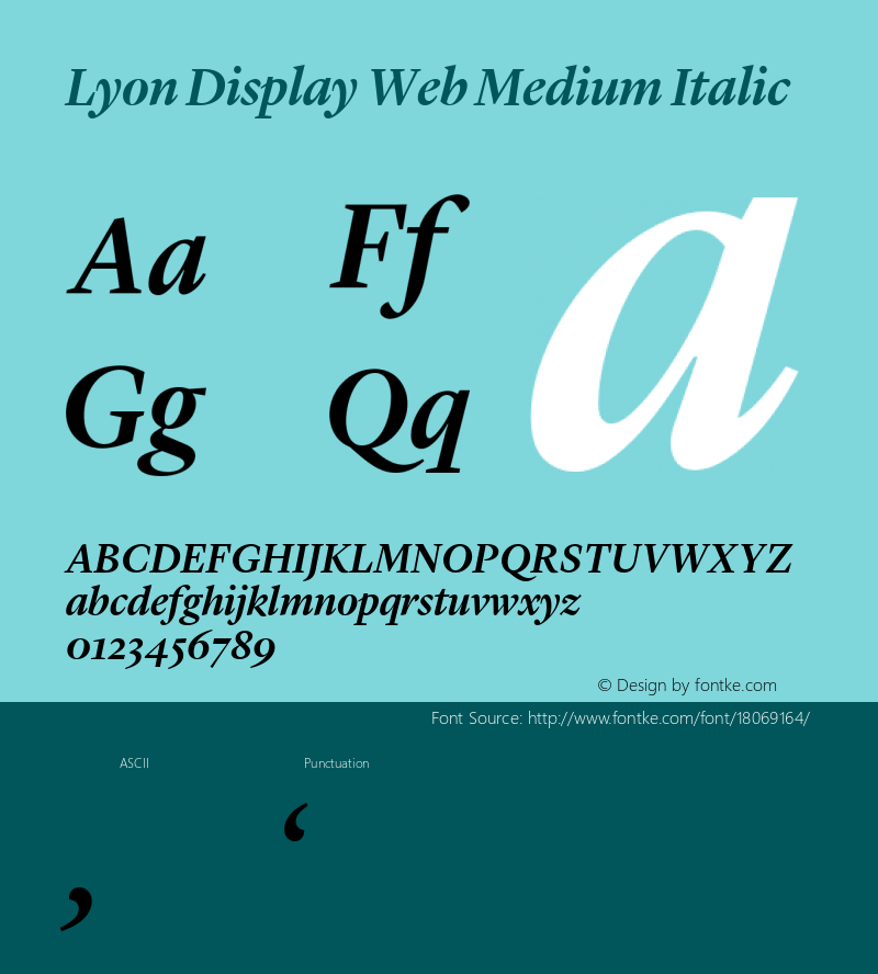 Lyon Display Web Medium Italic Version 001.000 2010图片样张