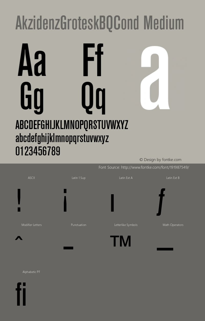 AkzidenzGroteskBQCond-Medium 001.000图片样张