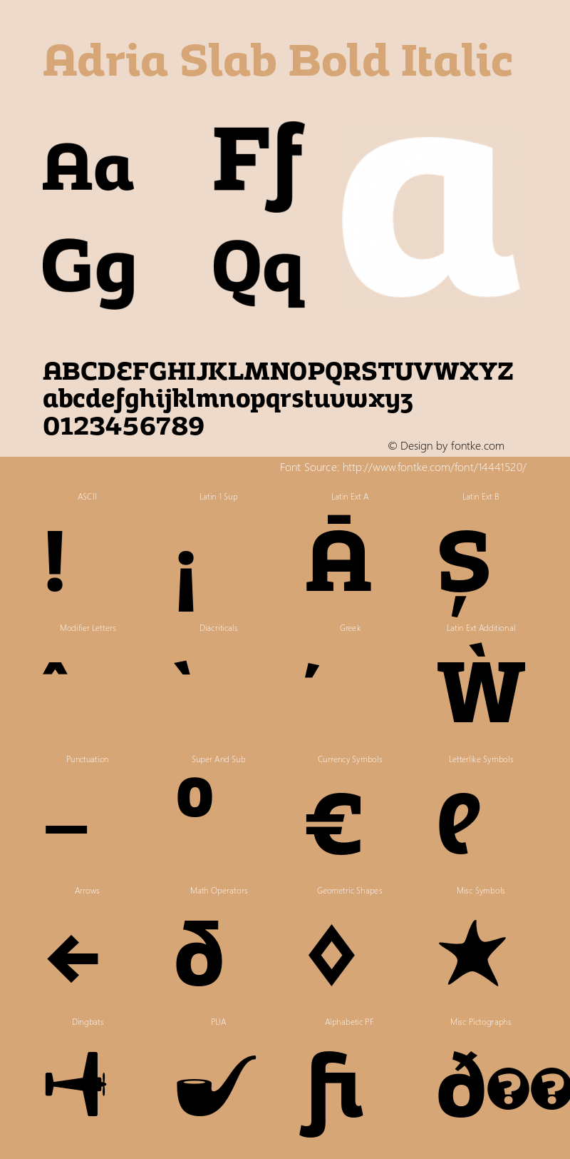 Adria Slab Bold Italic Version 1.003;PS 001.003;hotconv 1.0.70;makeotf.lib2.5.58329图片样张