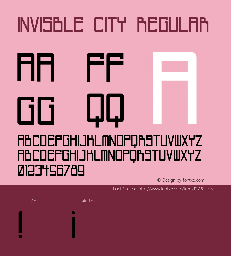 Invisble city Regular Unknown图片样张