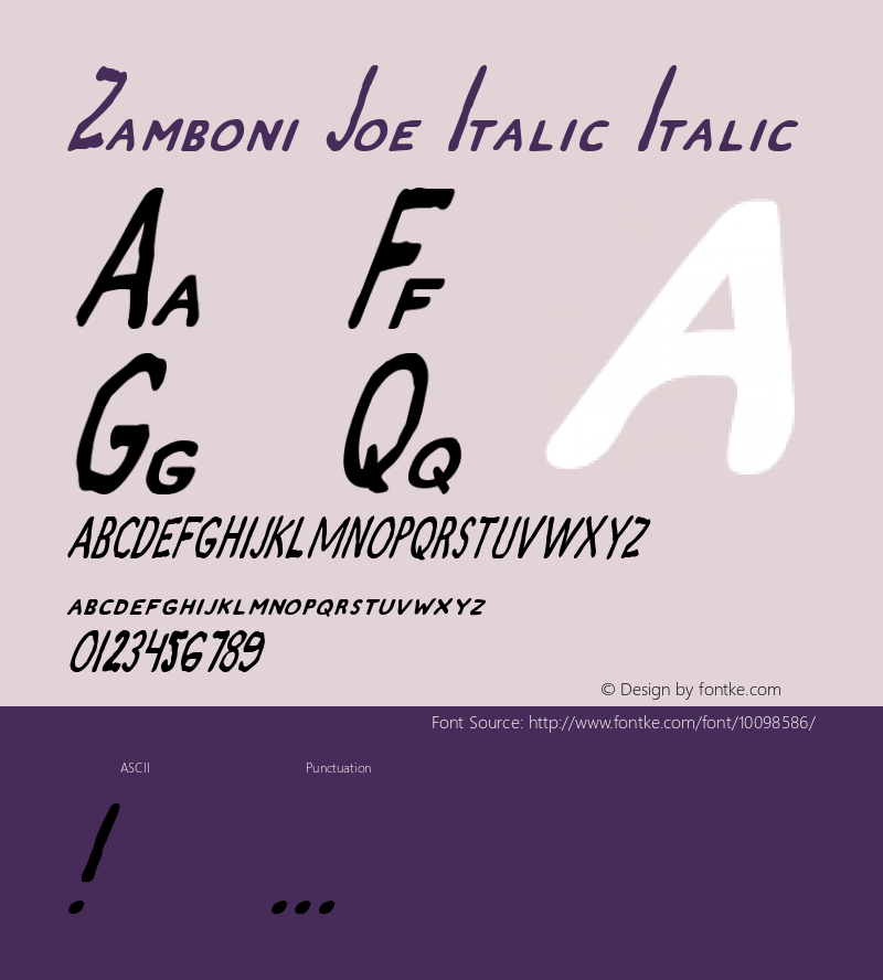 Zamboni Joe Italic Italic 1图片样张