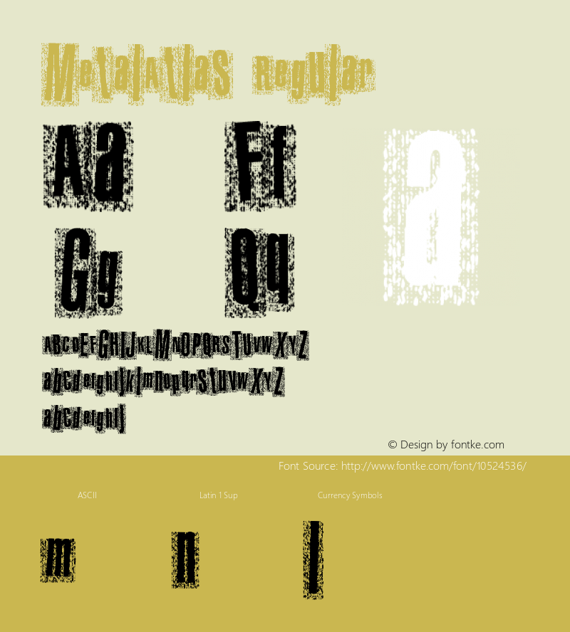 MetalAtlas Regular Version 1.00 November 4, 2013, initial release图片样张