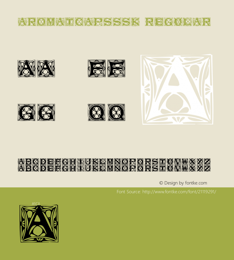 AromatCapsSSK Macromedia Fontographer 4.1 7/25/95图片样张