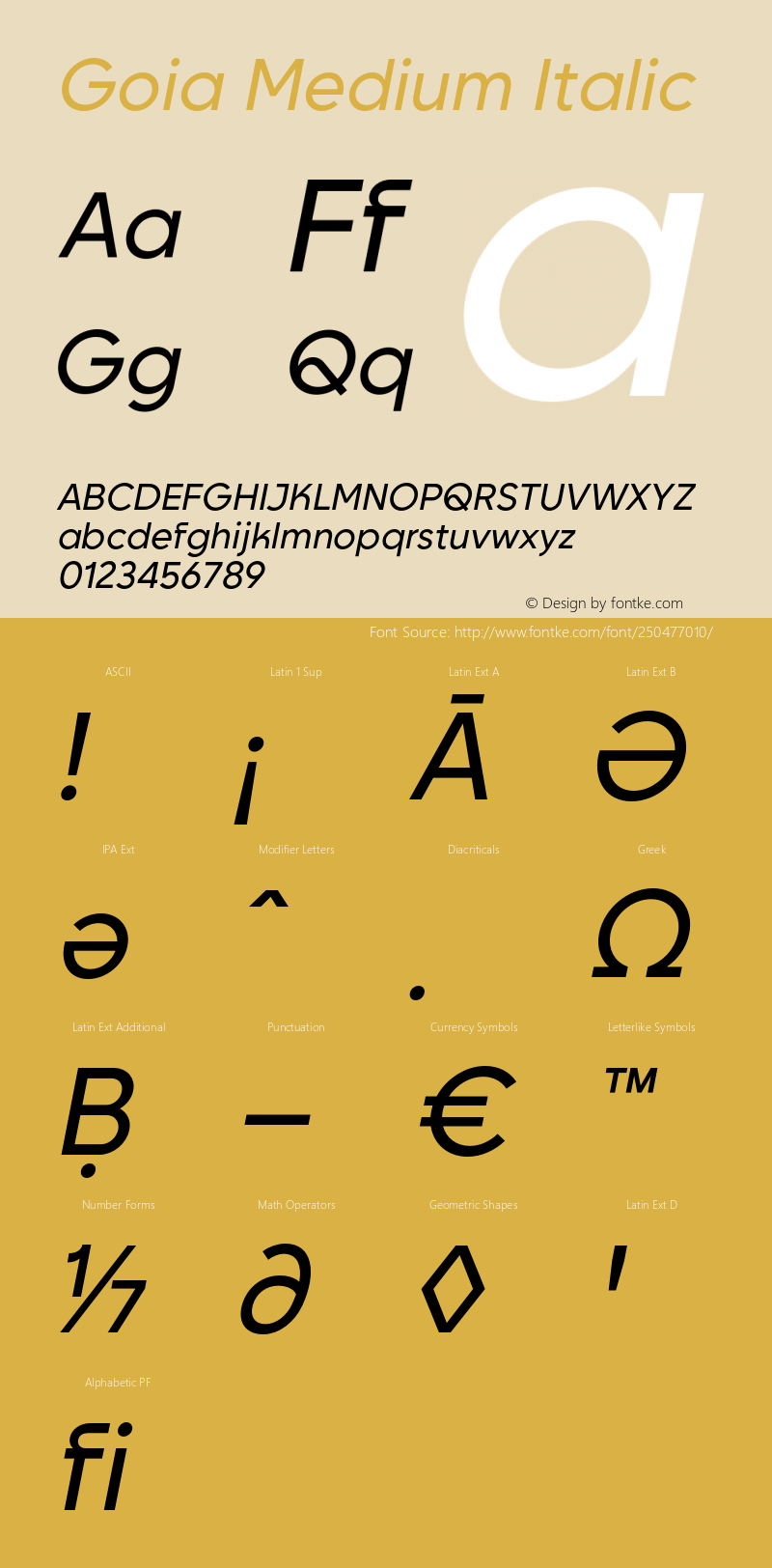 Goia Medium Italic Version 1.000;Glyphs 3.1.1 (3148)图片样张