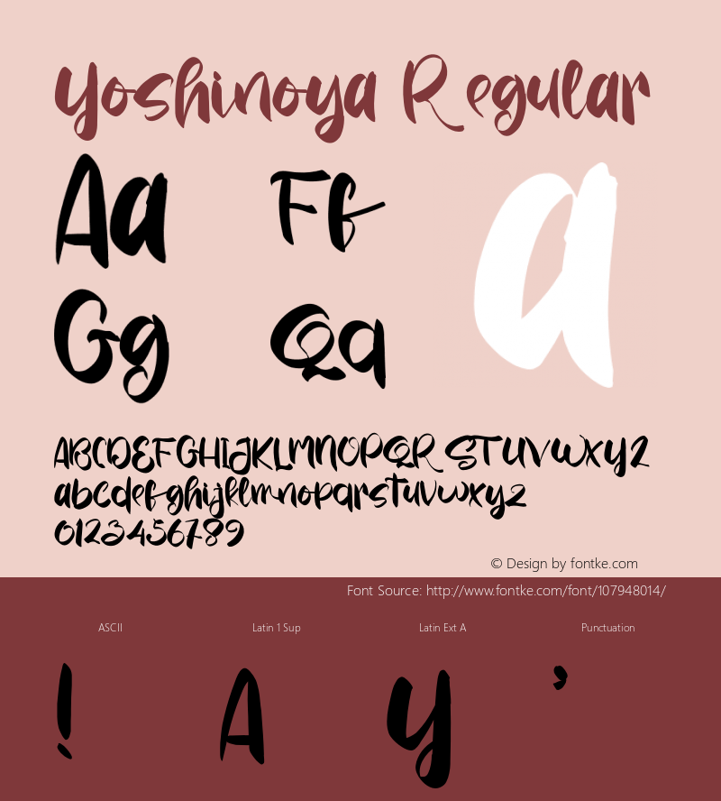 YoshinoyaRegular Version 1.001;Fontself Maker 3.5.2图片样张