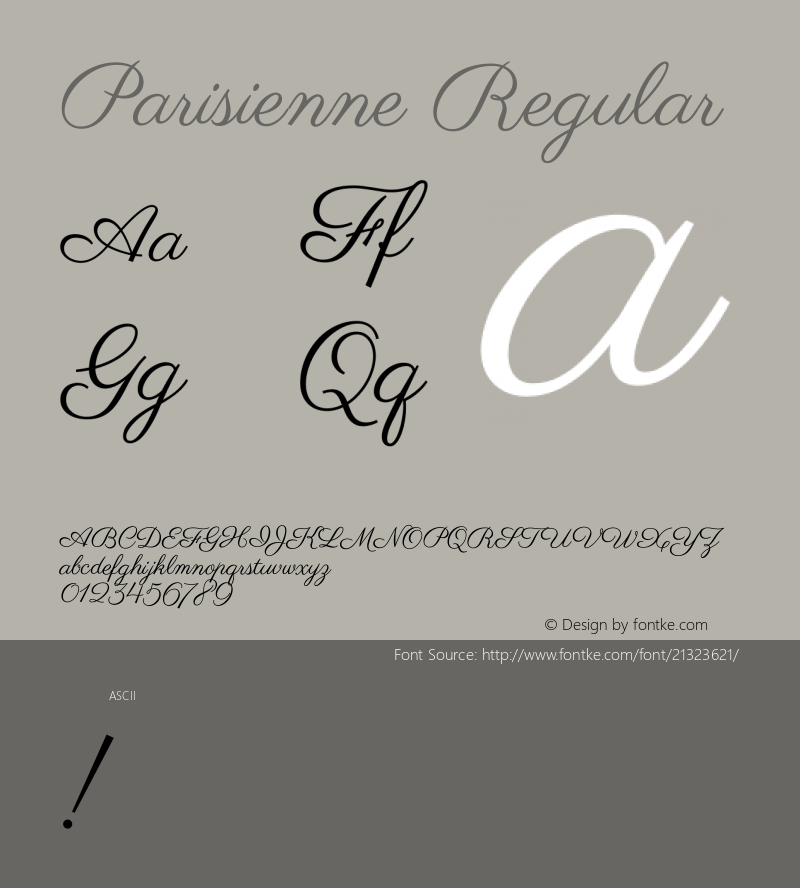 Parisienne Regular 图片样张