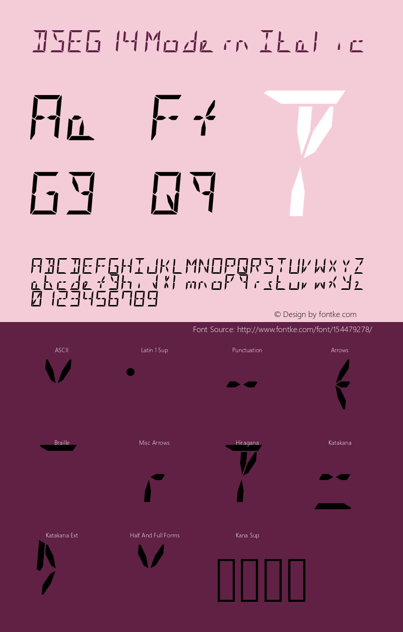 DSEG14 Modern-Italic Version 0.46图片样张
