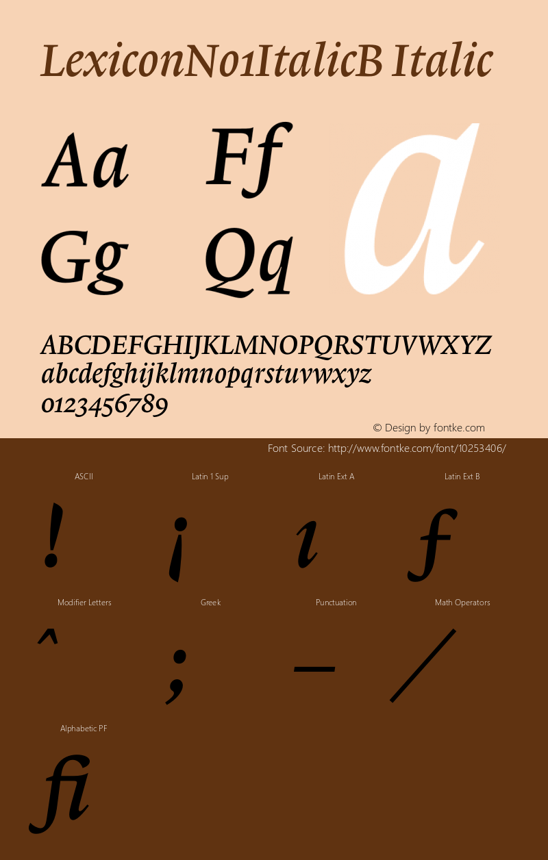 LexiconNo1ItalicB Italic 001.000图片样张