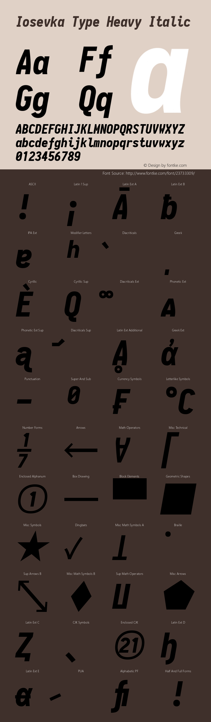 Iosevka Type Heavy Italic 1.13.3; ttfautohint (v1.6)图片样张