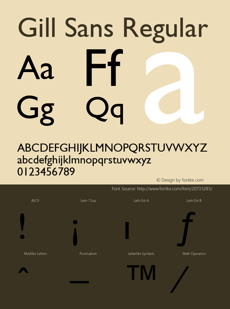 Gill Sans 1.0 Thu Dec 27 14:15:38 2001图片样张