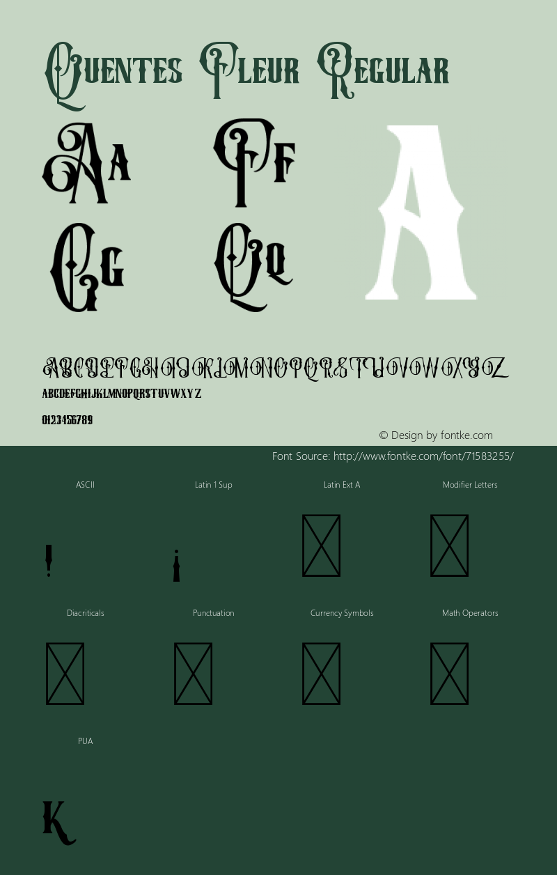 Quentes Fleur Version 1.00;August 9, 2020;FontCreator 13.0.0.2681 64-bit图片样张