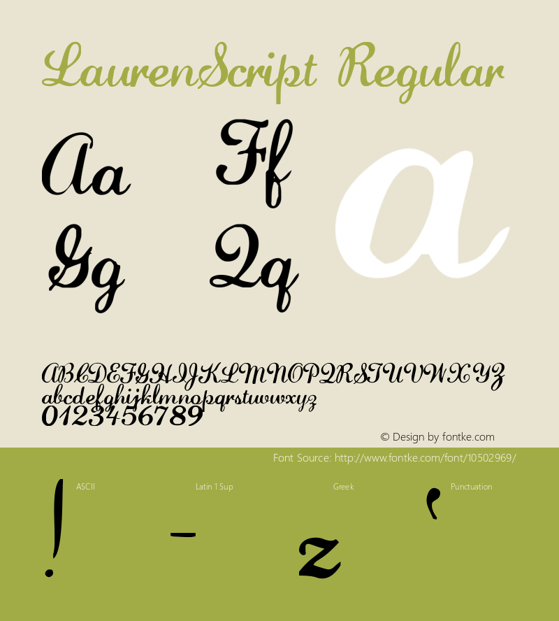 LaurenScript Regular Altsys Fontographer 3.5  10/1/92图片样张