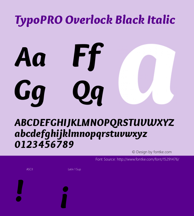 TypoPRO Overlock Black Italic Version 1.001图片样张