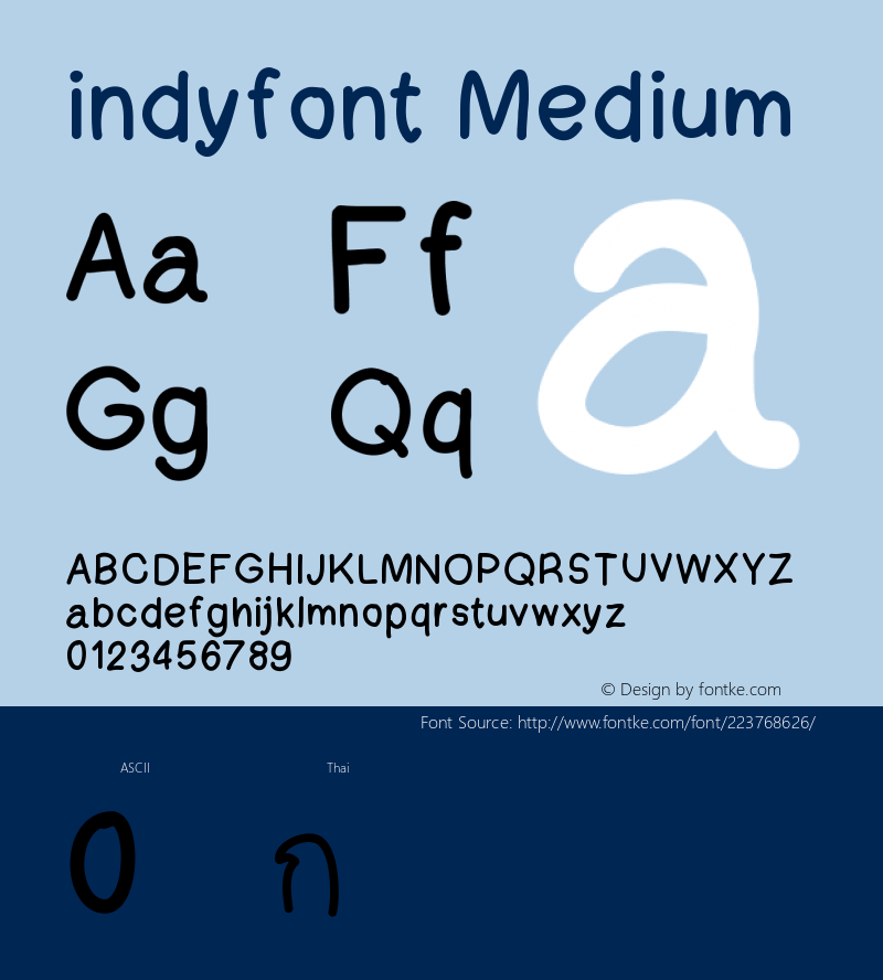 indyfont Version 001.000图片样张