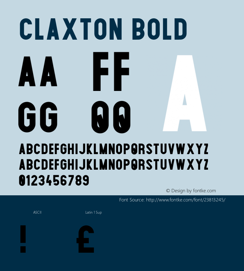 Claxton Bold Version 1.002;Fontself Maker 2.0.4图片样张