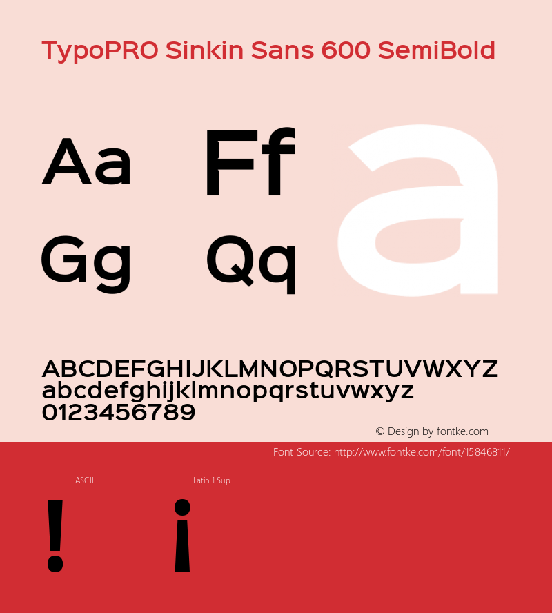 TypoPRO Sinkin Sans 600 SemiBold Sinkin Sans (version 1.0)  by Keith Bates   •   © 2014   www.k-type.com图片样张