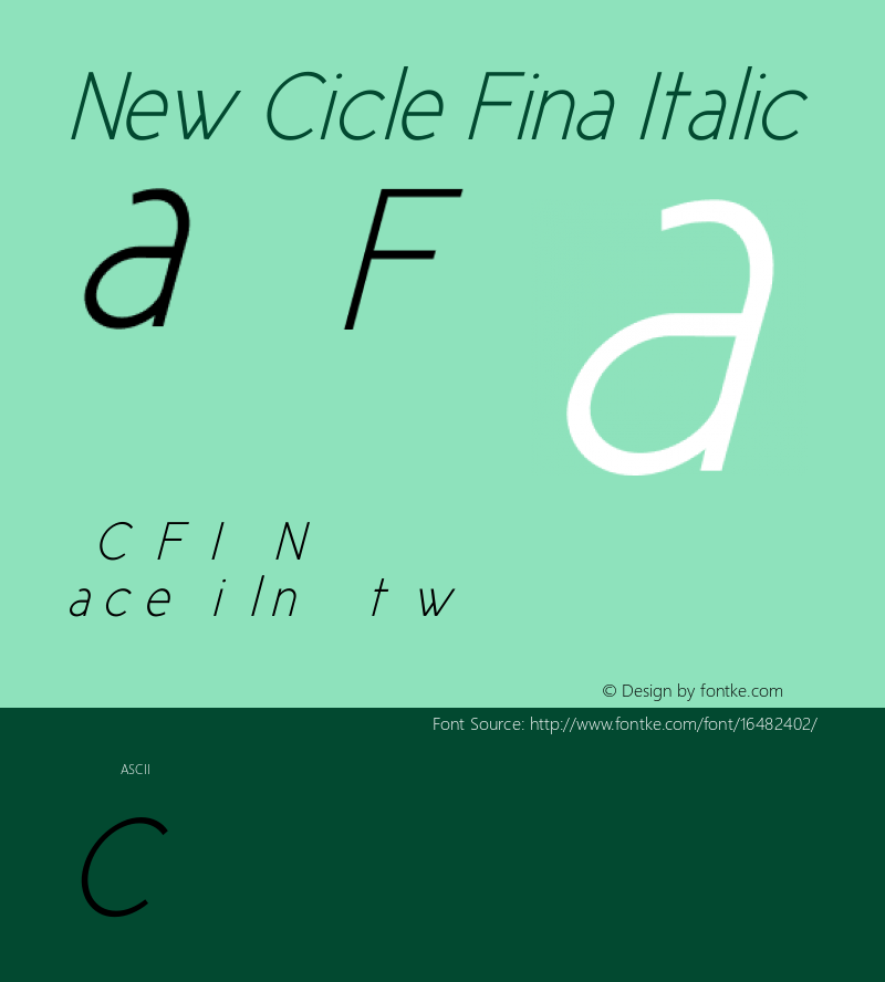 New Cicle Fina Italic Version 001.000图片样张