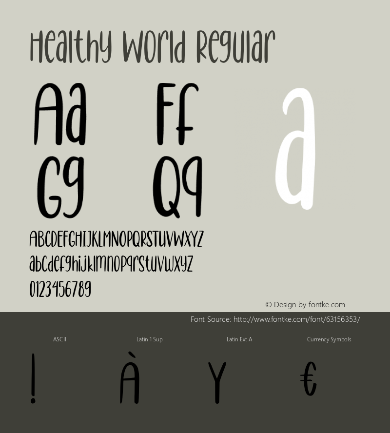 Healthy World Version 1.001;Fontself Maker 3.5.1图片样张