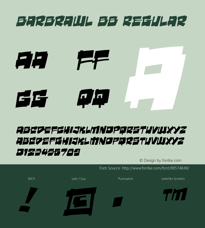 BarBrawl BB W05 Italic Version 4.10图片样张