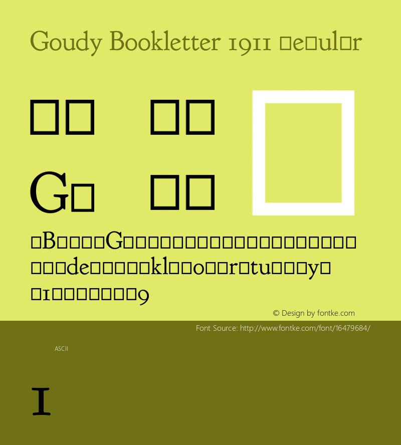 Goudy Bookletter 1911 Regular Version 2010.07.03图片样张