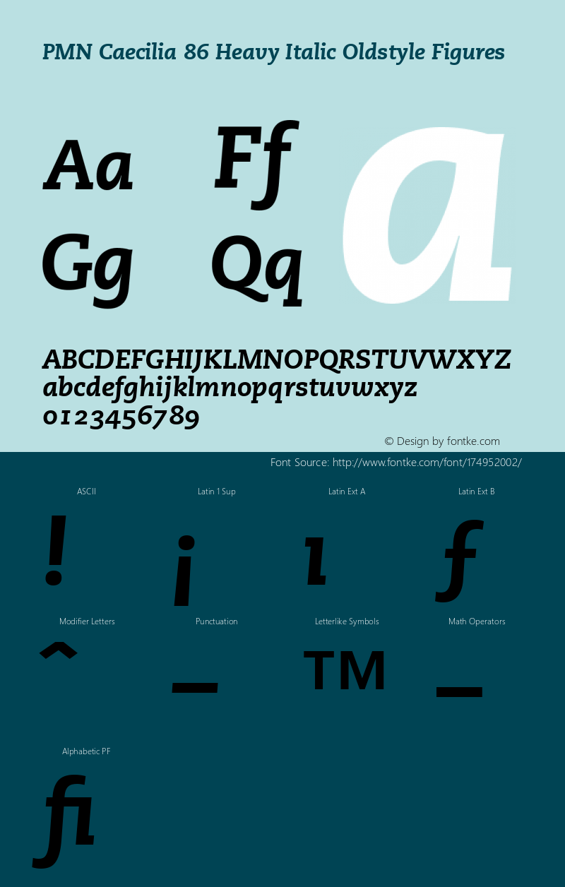 PMN Caecilia 86 Heavy Italic Oldstyle Figures 001.000图片样张