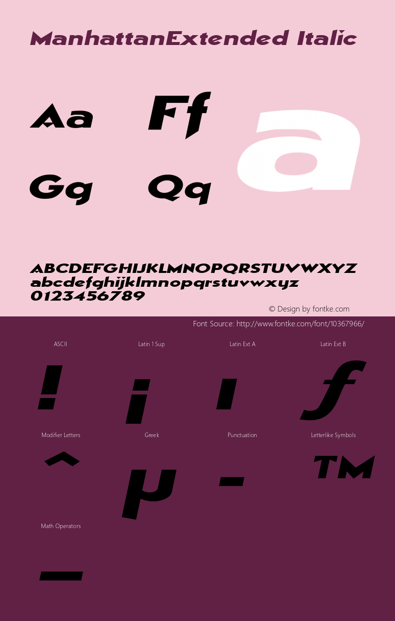 ManhattanExtended Italic Rev. 003.000图片样张