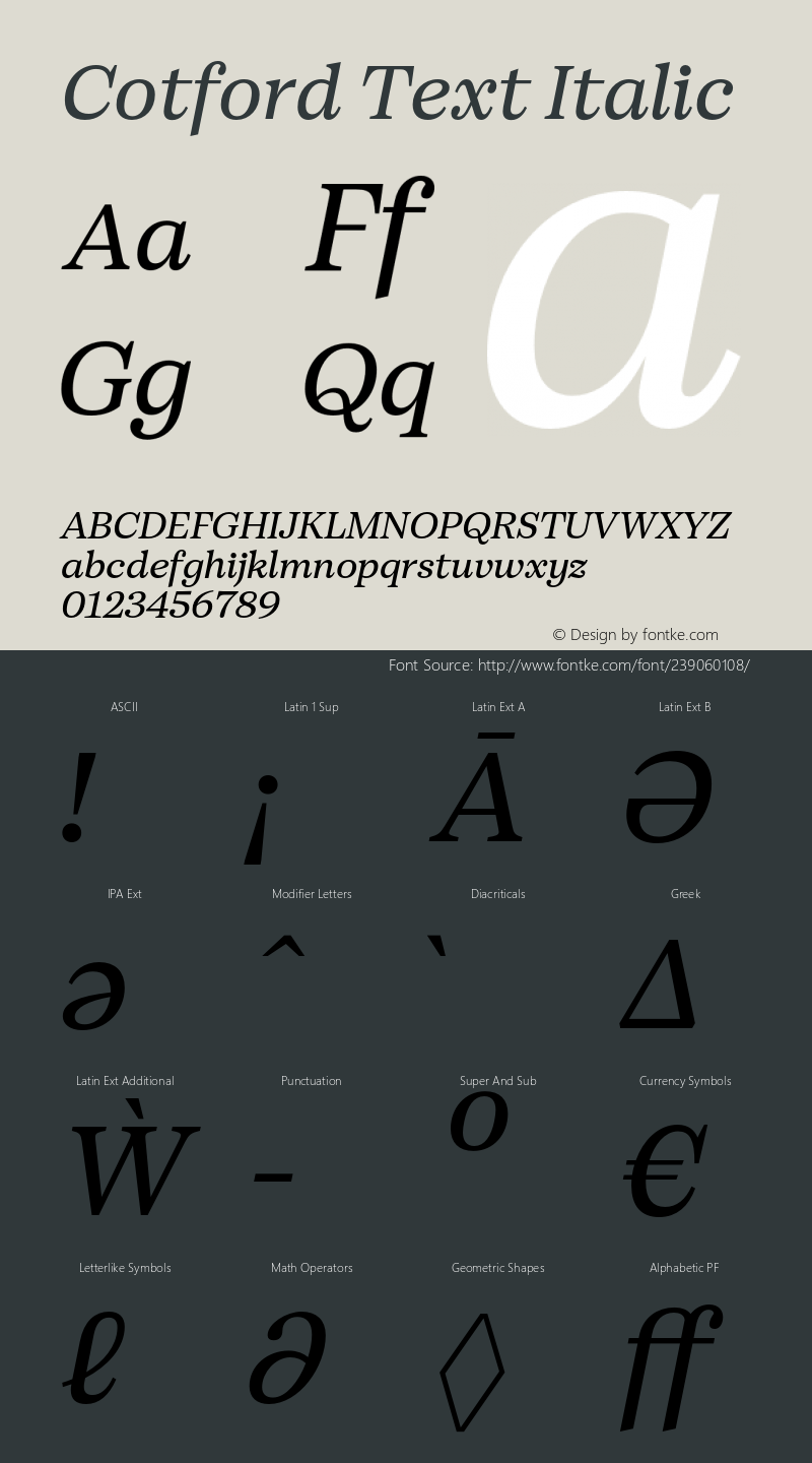 Cotford Text Italic Version 1.00图片样张