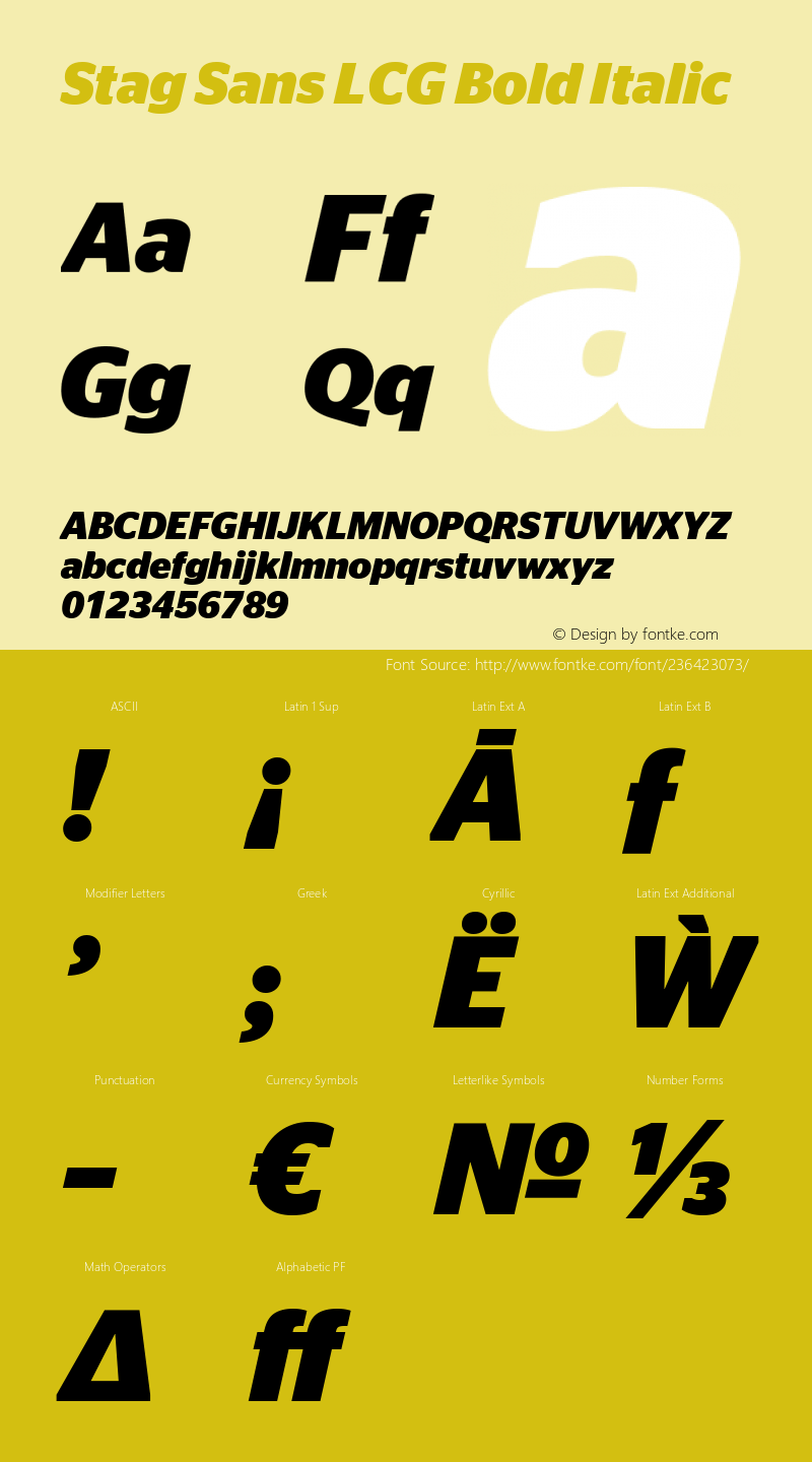 Stag Sans LCG Bold Italic Version 1.1 2007图片样张