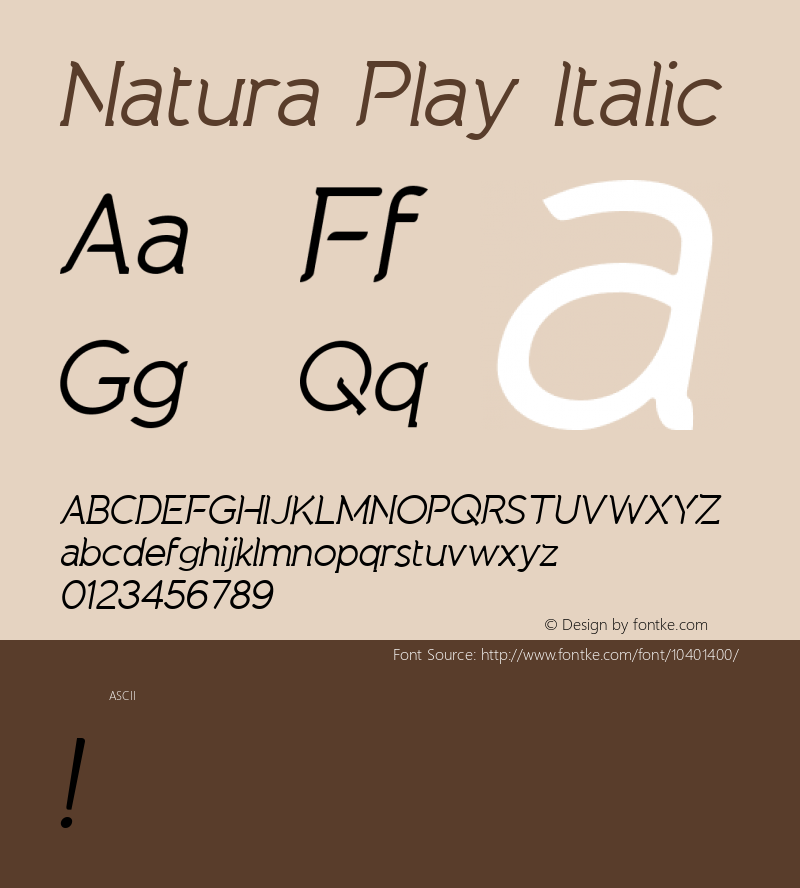 Natura Play Italic Version 1.000图片样张