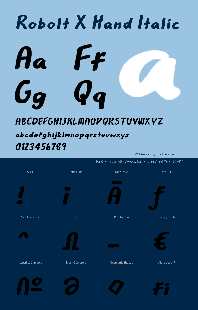 Robolt X Hand Italic 1.000图片样张