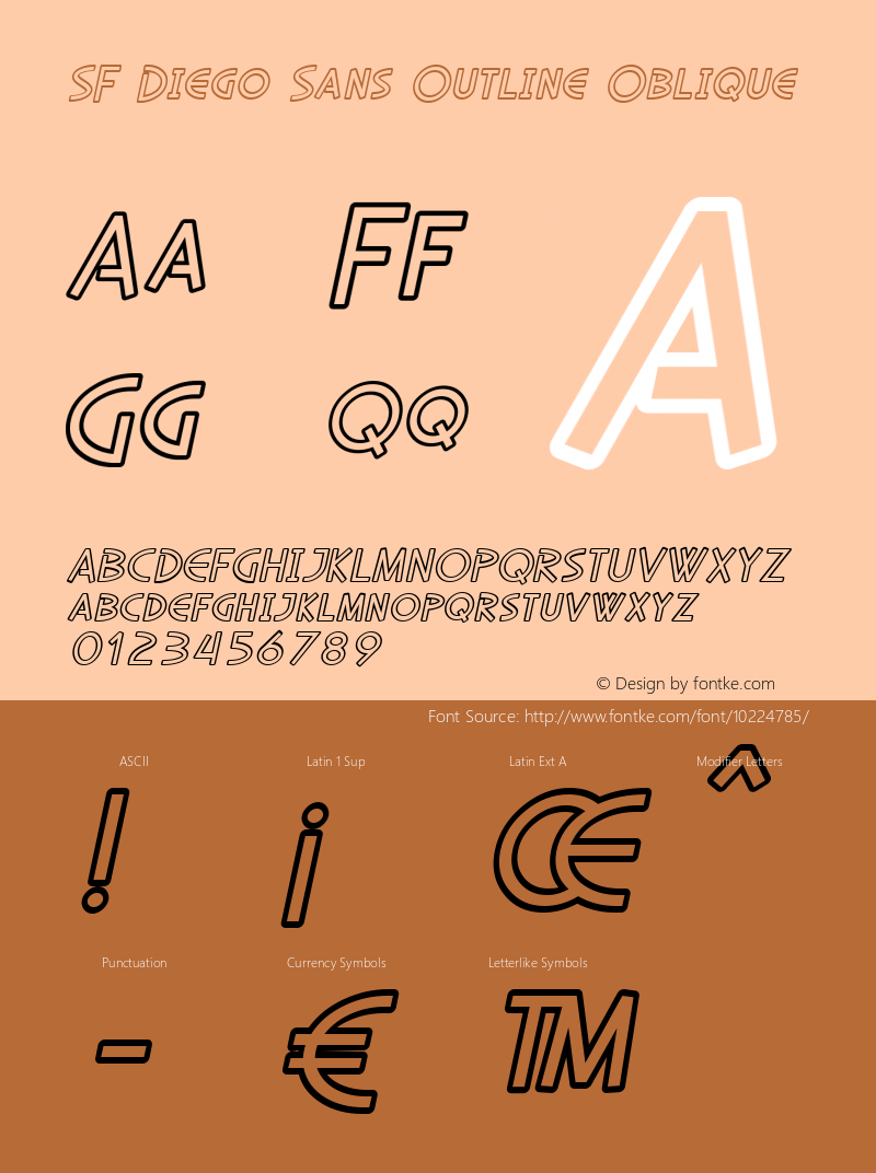 SF Diego Sans Outline Oblique Version 1.1图片样张
