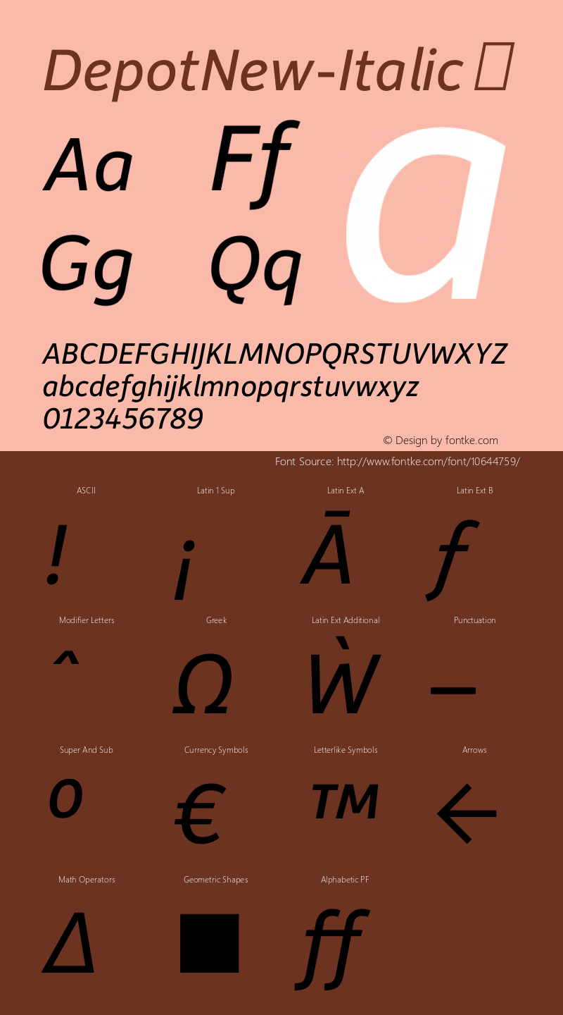 DepotNew-Italic ☞ Version 2.000;com.myfonts.moretype.depot-new.italic.wfkit2.3uga图片样张