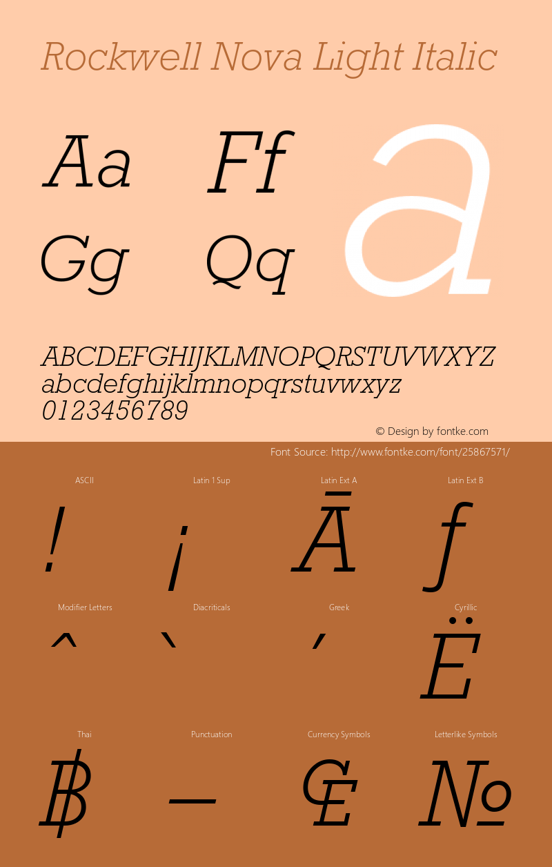 Rockwell Nova Light Italic Version 1.02图片样张