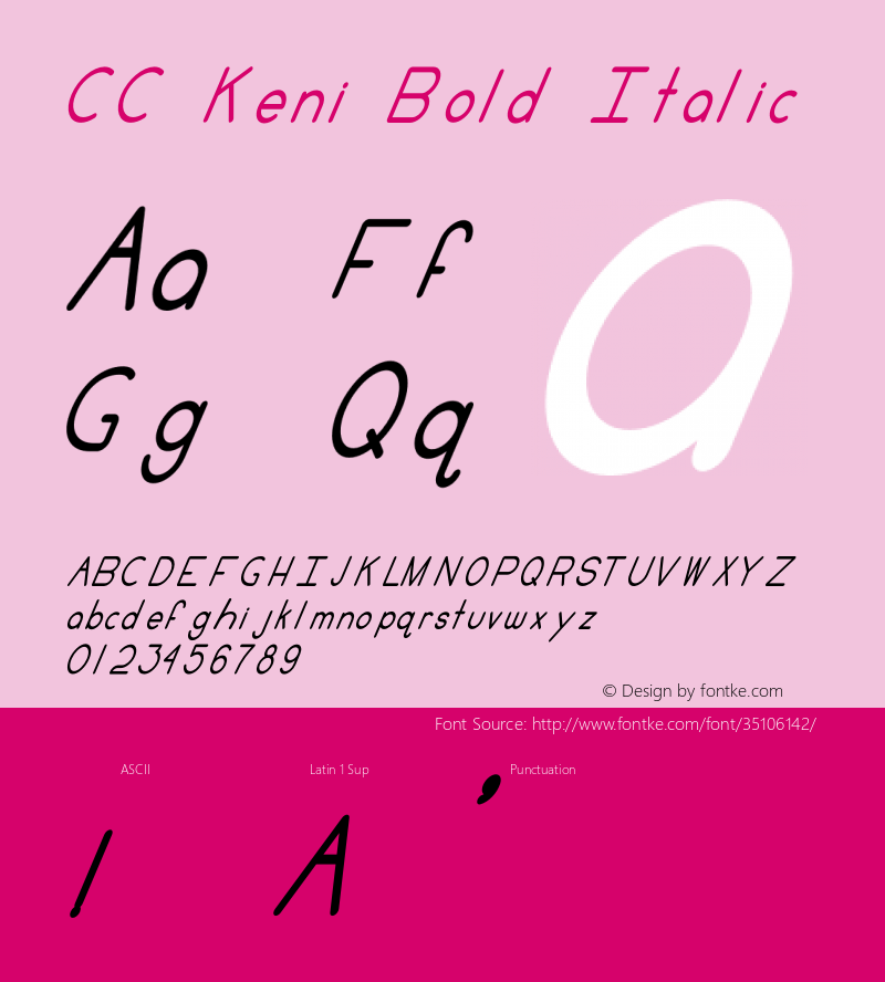 CC Keni Bold Italic Version 1.002;Fontself Maker 3.1.2图片样张
