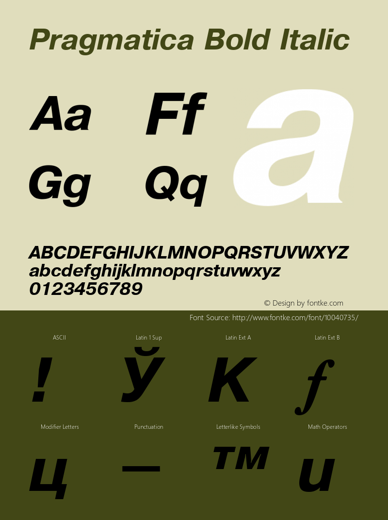 Pragmatica Bold Italic 001.001图片样张