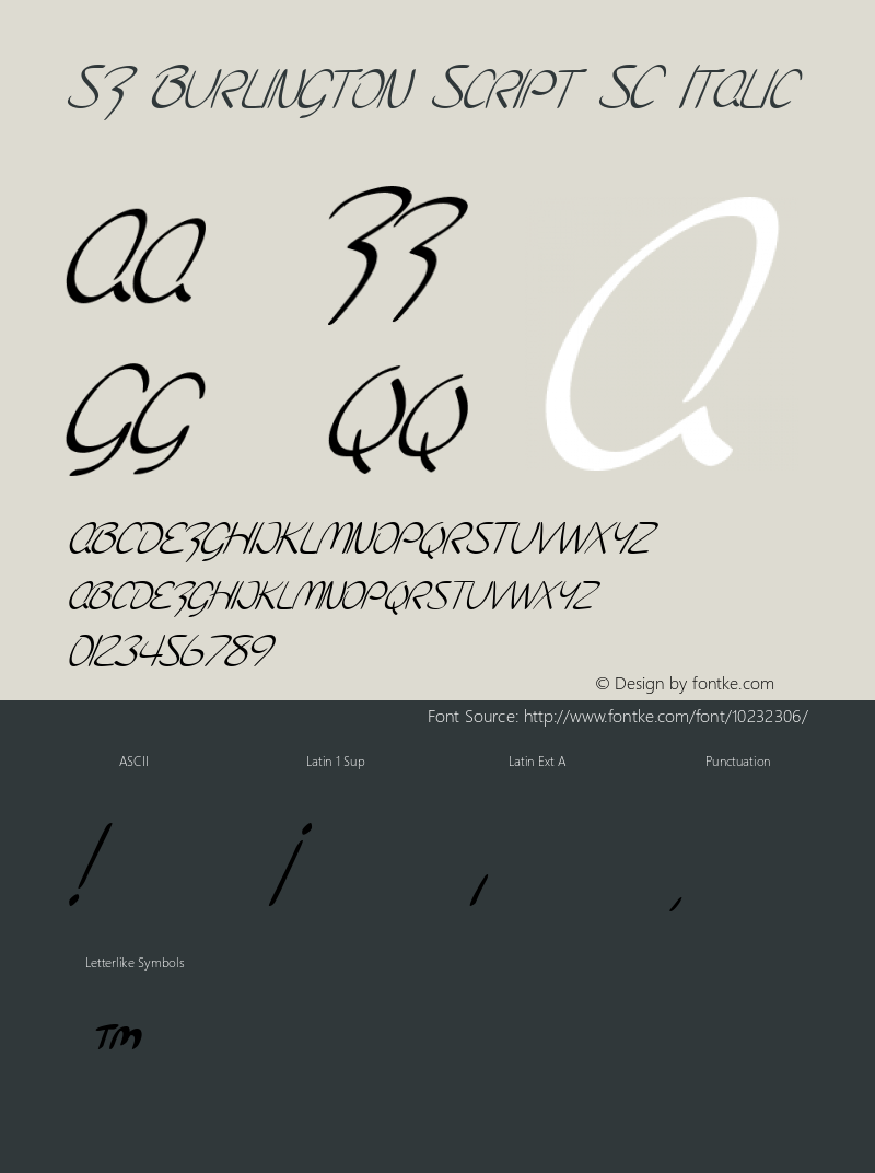 SF Burlington Script SC Italic Version 1.1图片样张