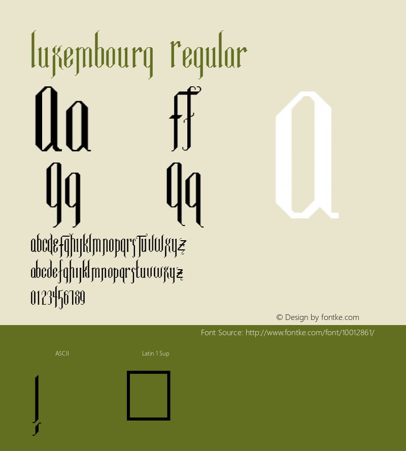 Luxembourg Regular Altsys Fontographer 3.5  3/10/92图片样张