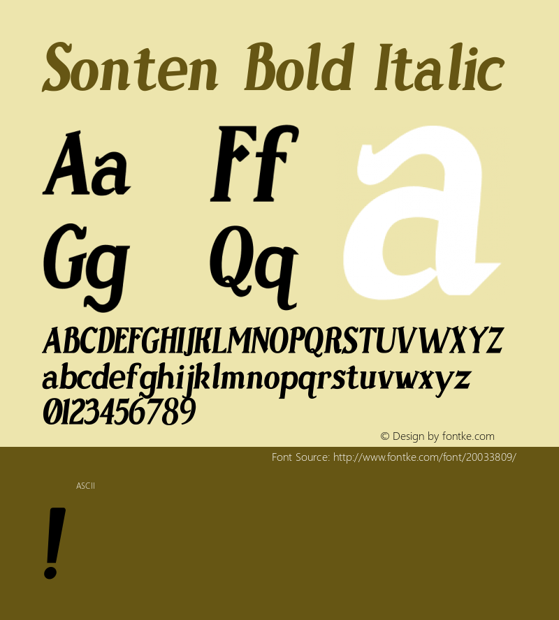Sonten-Bold Italic Version 000.000图片样张