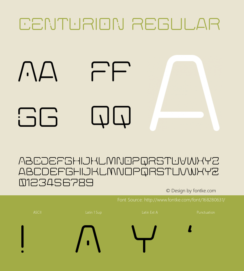 CENTURION Version 1.001;Fontself Maker 3.5.3图片样张
