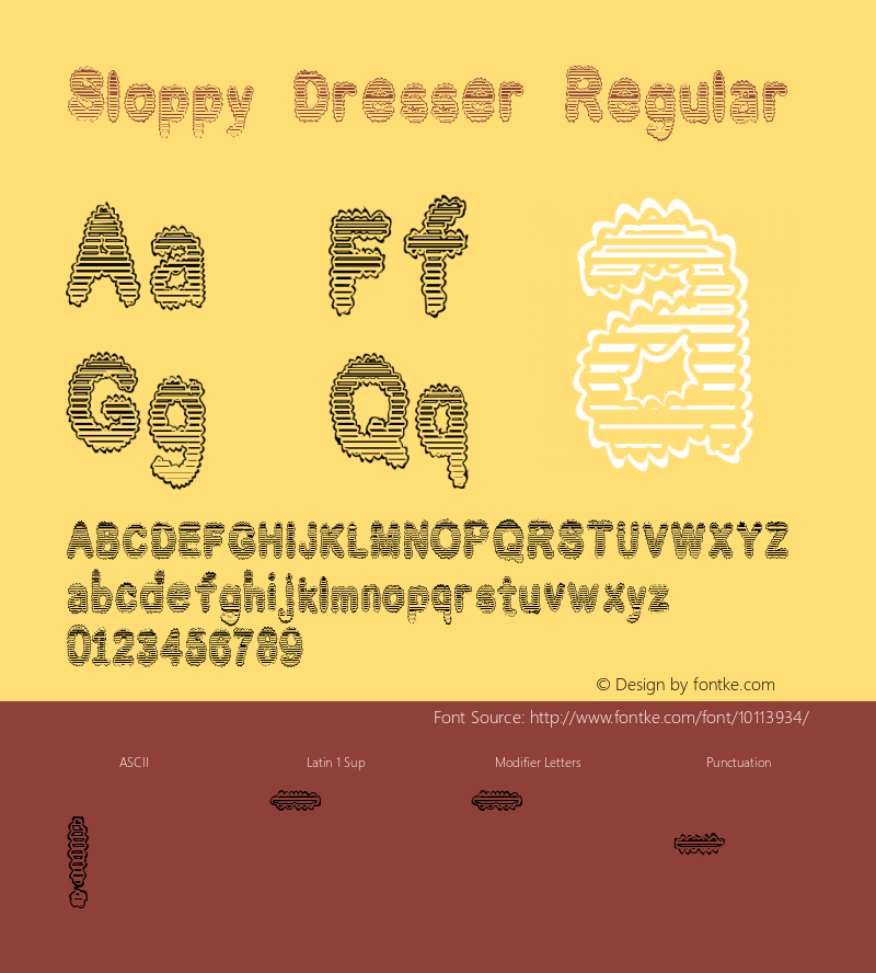 Sloppy Dresser Regular Macromedia Fontographer 4.1 11/29/97图片样张